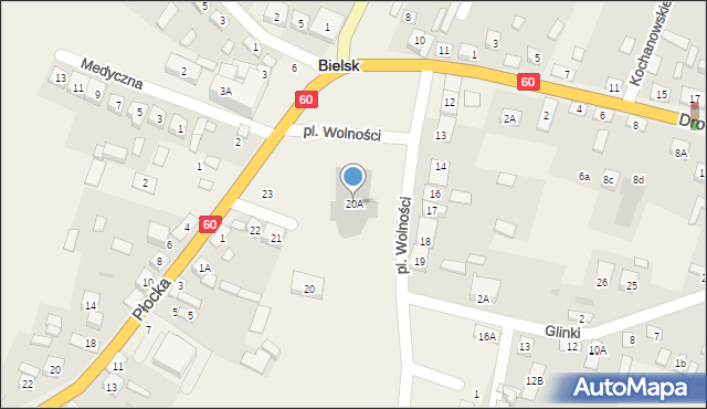 Bielsk, Plac Wolności, 20A, mapa Bielsk