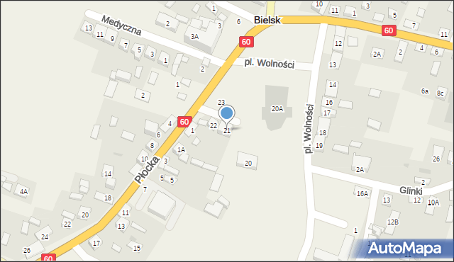 Bielsk, Plac Wolności, 21, mapa Bielsk