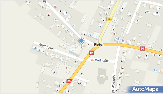 Bielsk, Plac Wolności, 3, mapa Bielsk