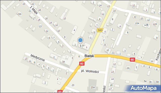 Bielsk, Plac Wolności, 5, mapa Bielsk