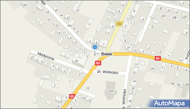 Bielsk, Plac Wolności, 6, mapa Bielsk