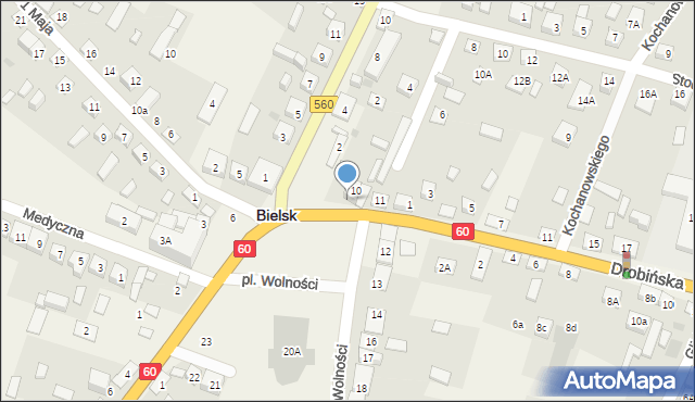 Bielsk, Plac Wolności, 9, mapa Bielsk