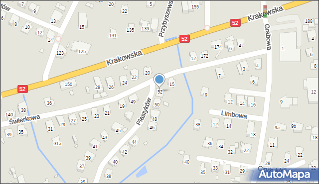 Bielsko-Biała, Plastyków, 52, mapa Bielsko-Białej