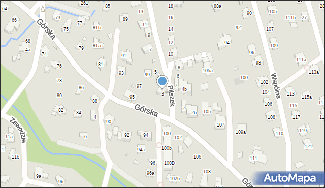 Bielsko-Biała, Pliszek, 3, mapa Bielsko-Białej