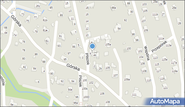 Bielsko-Biała, Pliszek, 4a, mapa Bielsko-Białej