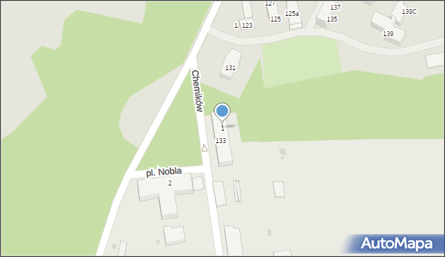 Bieruń, Plac Nobla Alfreda, 1, mapa Bieruń