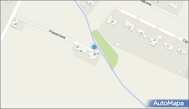 Biestrzyków, Platanowa, 19, mapa Biestrzyków