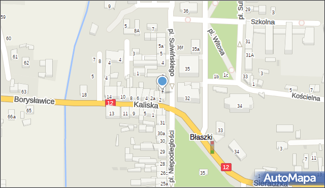 Błaszki, Plac Sulwińskiego, 1, mapa Błaszki