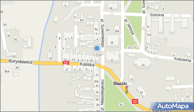 Błaszki, Plac Sulwińskiego, 2, mapa Błaszki