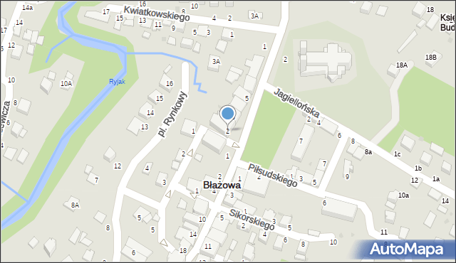 Błażowa, Plac Jana Pawła II, 2, mapa Błażowa