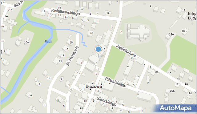 Błażowa, Plac Jana Pawła II, 3, mapa Błażowa