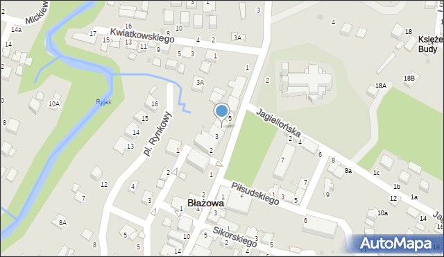 Błażowa, Plac Jana Pawła II, 4, mapa Błażowa