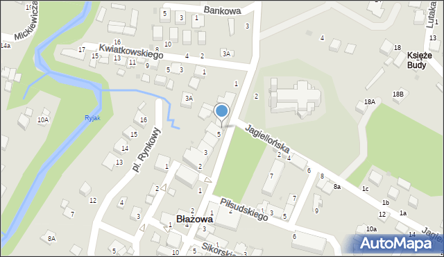 Błażowa, Plac Jana Pawła II, 6, mapa Błażowa