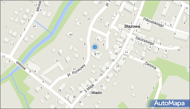 Błażowa, Plac Rynkowy, 6, mapa Błażowa