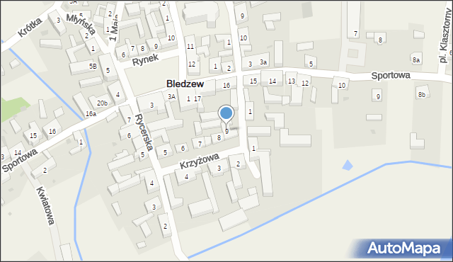 Bledzew, Plac Wiosny Ludów, 9, mapa Bledzew