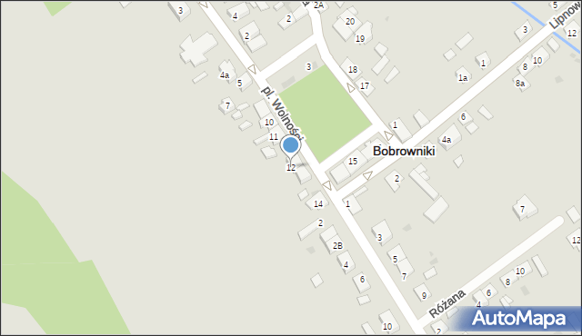 Bobrowniki, Plac Wolności, 12, mapa Bobrowniki