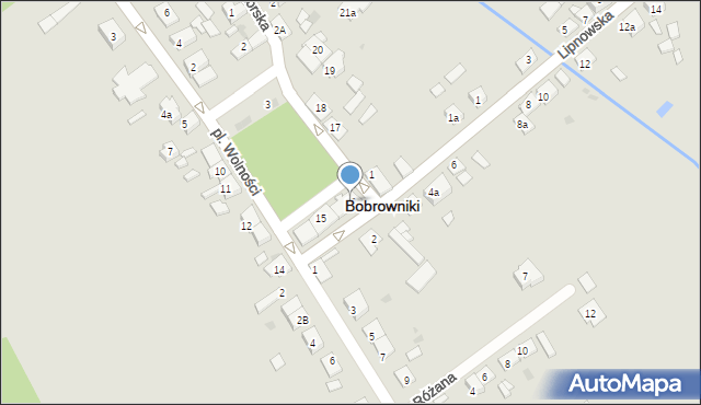 Bobrowniki, Plac Wolności, 16, mapa Bobrowniki