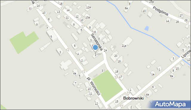 Bobrowniki, Plac Wolności, 2, mapa Bobrowniki