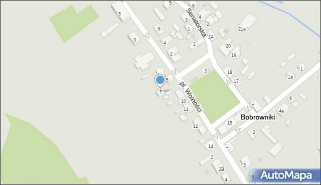 Bobrowniki, Plac Wolności, 7, mapa Bobrowniki