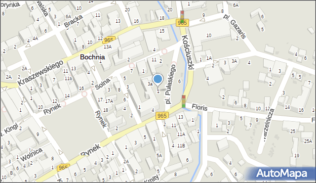 Bochnia, Plac Pułaskiego Kazimierza, gen., 1, mapa Bochni