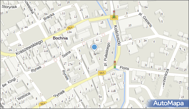 Bochnia, Plac Pułaskiego Kazimierza, gen., 3a, mapa Bochni