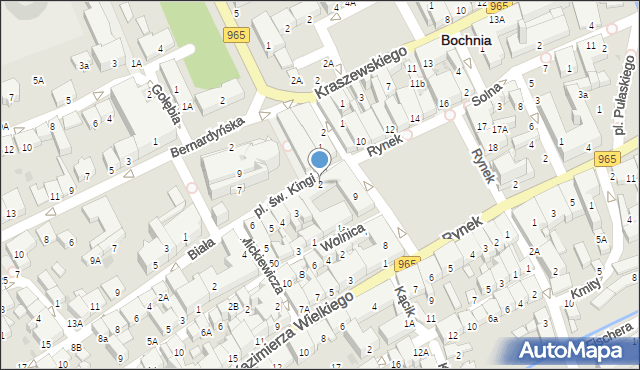 Bochnia, Plac św. Kingi, 2, mapa Bochni