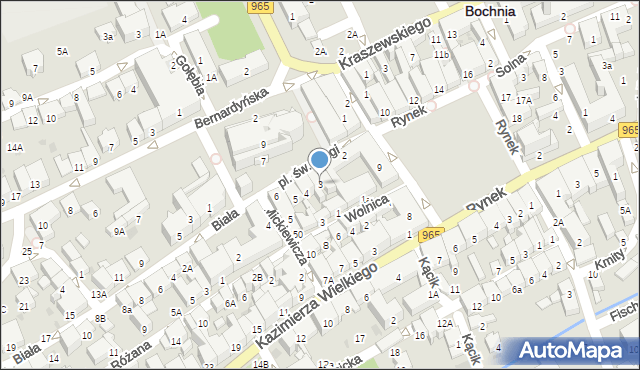 Bochnia, Plac św. Kingi, 3, mapa Bochni