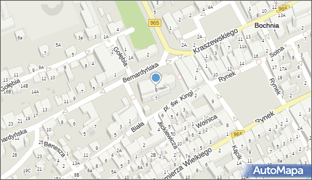 Bochnia, Plac św. Kingi, 9, mapa Bochni