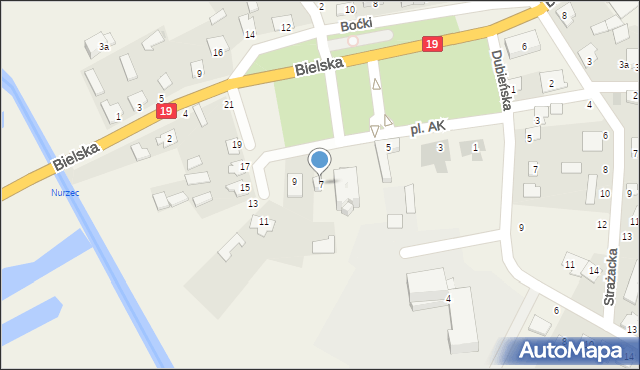 Boćki, Plac Armii Krajowej, 7, mapa Boćki