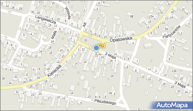 Bodzentyn, Plac Żwirki Franciszka, 21, mapa Bodzentyn