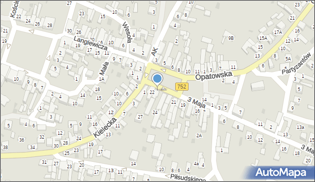 Bodzentyn, Plac Żwirki Franciszka, 25, mapa Bodzentyn