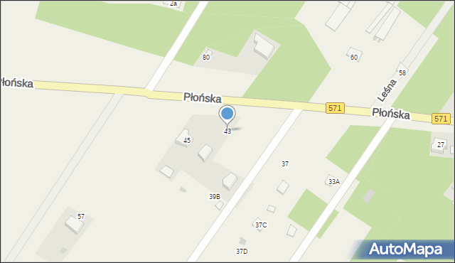 Borkowo, Płońska, 43, mapa Borkowo