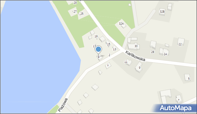 Borkowo, Plażowa, 4, mapa Borkowo