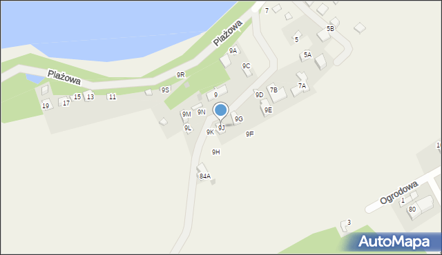 Borkowo, Plażowa, 9J, mapa Borkowo