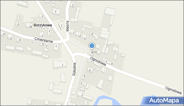 Borzykowa, Plac 1000-lecia, 8, mapa Borzykowa