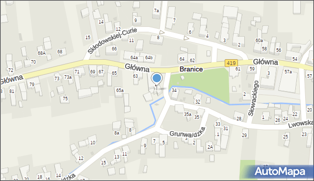 Branice, Plac Wolności, 2, mapa Branice