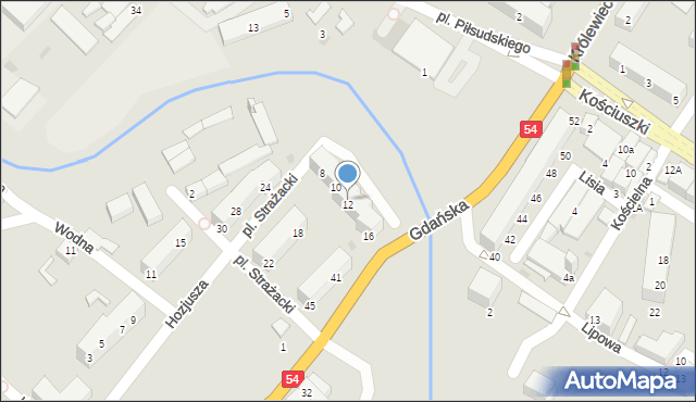 Braniewo, Plac Strażacki, 12, mapa Braniewo