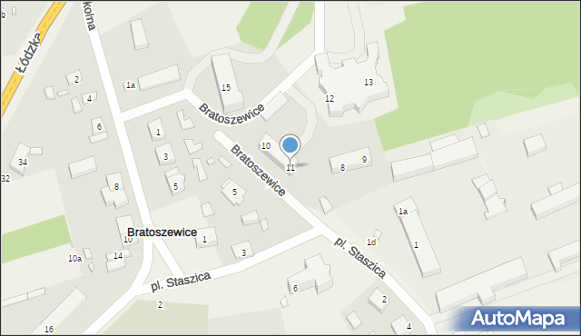 Bratoszewice, Plac Staszica Stanisława, 11, mapa Bratoszewice