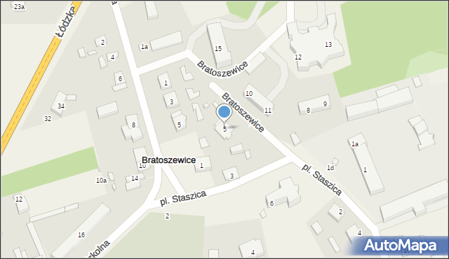 Bratoszewice, Plac Staszica Stanisława, 5, mapa Bratoszewice