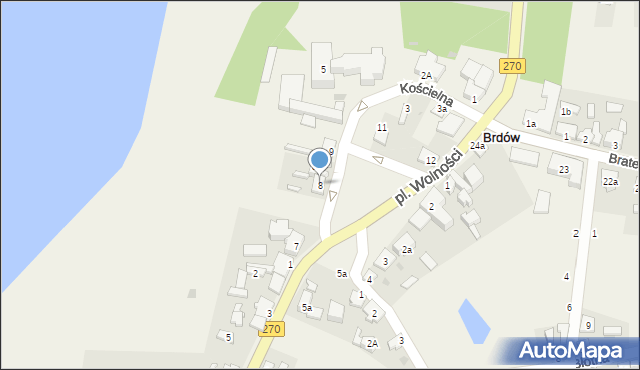 Brdów, Plac Wolności, 8, mapa Brdów