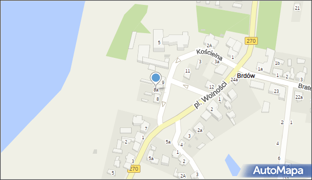 Brdów, Plac Wolności, 8a, mapa Brdów