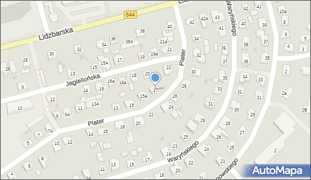 Brodnica, Plater Emilii, 17, mapa Brodnica