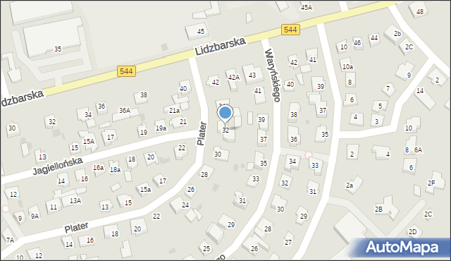 Brodnica, Plater Emilii, 32, mapa Brodnica