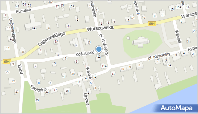 Brok, Plac Kościelny, 12, mapa Brok