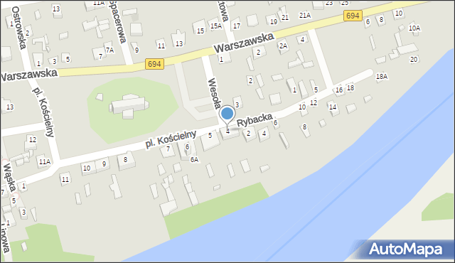 Brok, Plac Kościelny, 4, mapa Brok