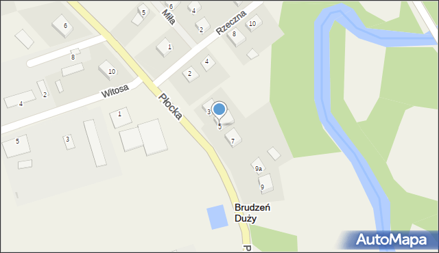 Brudzeń Duży, Płocka, 5, mapa Brudzeń Duży