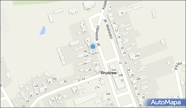 Brudzew, Plac Wolności, 11, mapa Brudzew