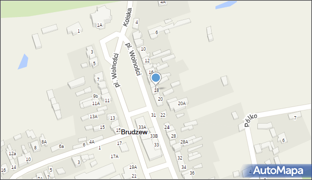 Brudzew, Plac Wolności, 18, mapa Brudzew