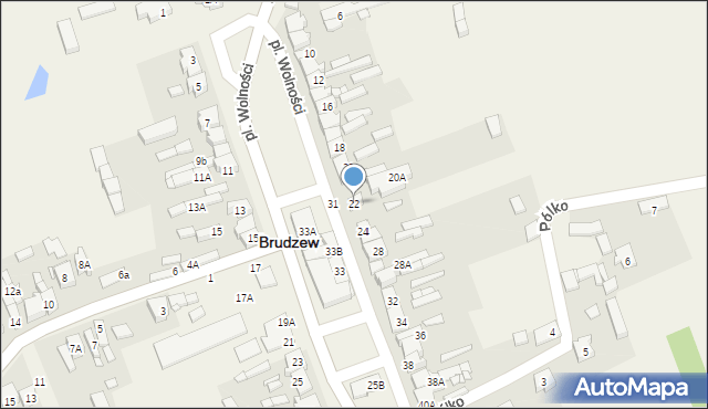 Brudzew, Plac Wolności, 22, mapa Brudzew