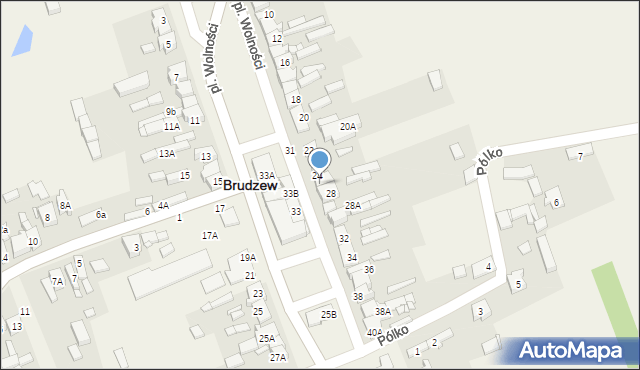 Brudzew, Plac Wolności, 26, mapa Brudzew